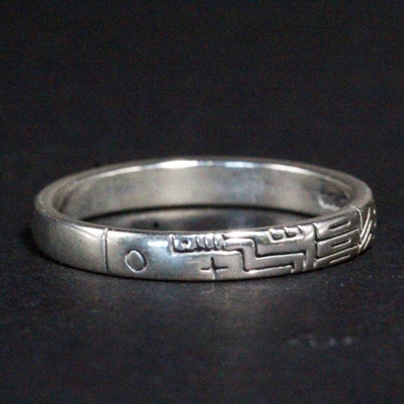 Carolyn Pollack Southwest Sterling Silver Contemporary QVC Etched Band Ring - Picture 6 of 8